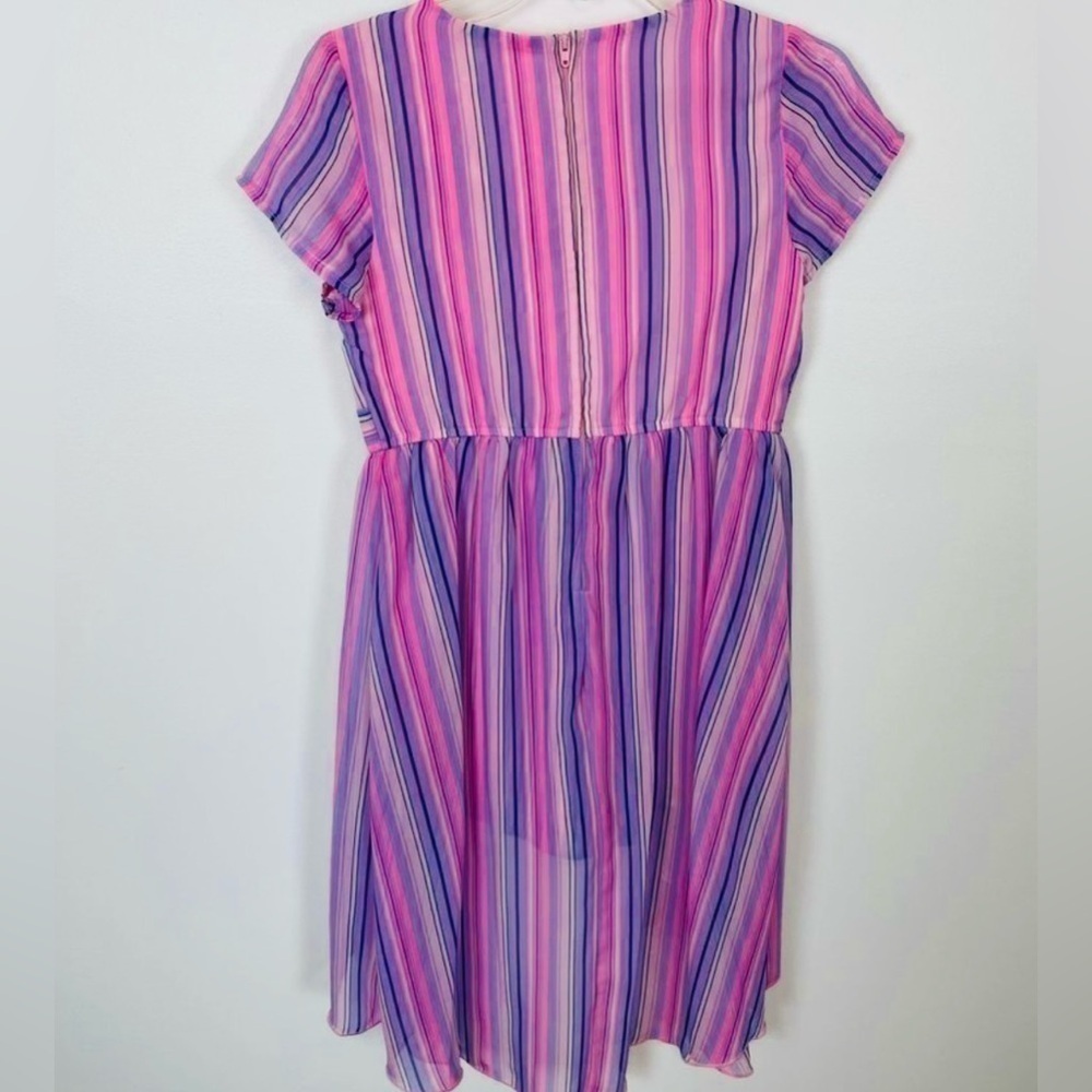 🎉2/$10 Kids striped Dress medium - Picture 5 of 5